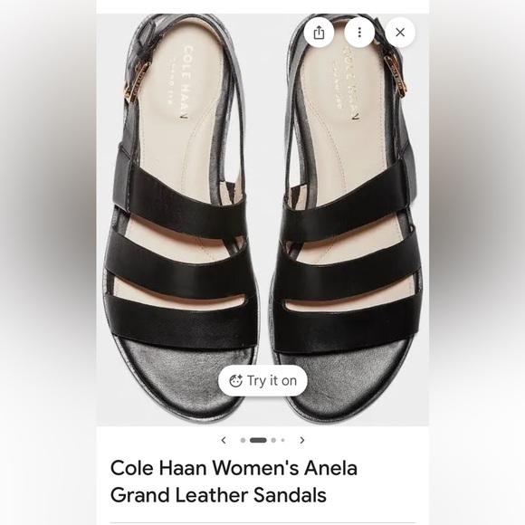 Cole Haan Shoes - Cole Haan Anela Grand Black Leather Strappy Sandals Sz 7 EUC